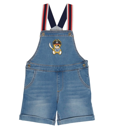 Moschino Baby牛仔背带裤 In Blue Indaco