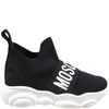 MOSCHINO BLACK SNEAKERS FOR KIDS WITH LOGO,67520 NERO