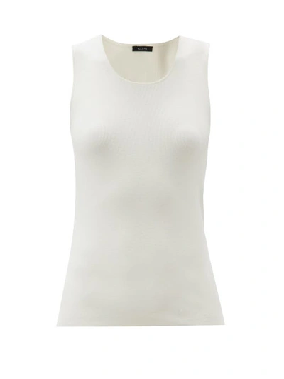 Joseph Scoop-neck Silk-blend Tank Top In White