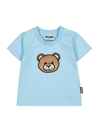 Moschino Babies' Kids T-shirt For For Boys And For Girls In Light Blue