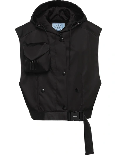 Prada Re-nylon Pocket-detail Vest In Black