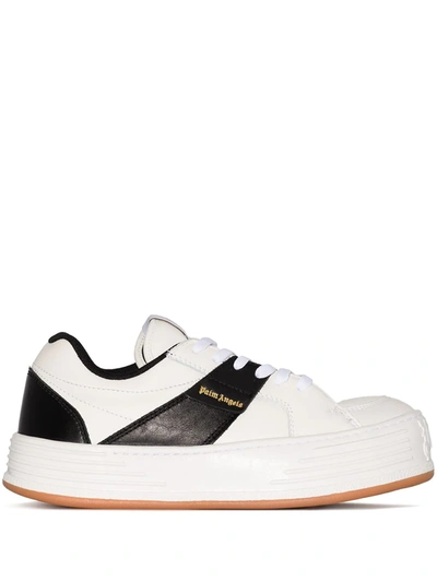 Palm Angels Snow Leather Low-top Sneaker In White
