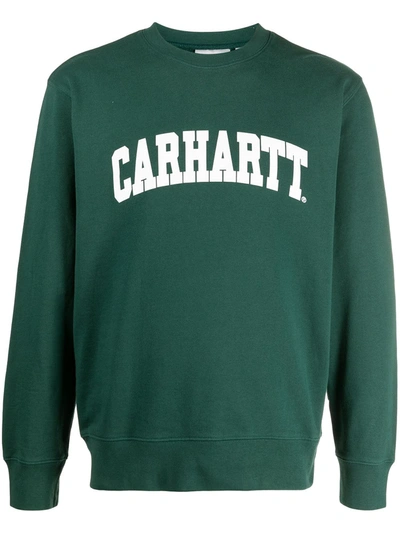 Carhartt Logo-print Crewneck Sweatshirt In Green