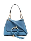 See By Chloé See By Chloe Joan Mini Leather & Suede Hobo In Blue