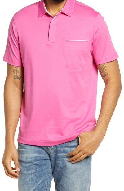 Bugatchi Pima Cotton Short Sleeve Polo Shirt In Fuchsia