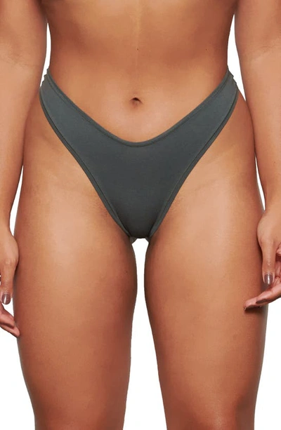Skims Womens Deep Sea Dipped Mid-rise Stretch-cotton Jersey Thong Xxxxl