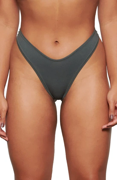 Skims Womens Deep Sea Dipped Mid-rise Stretch-cotton Jersey Thong Xxxxl In Deep Sea