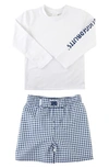 Ruggedbutts Two-piece Rashguard Swimsuit In Dnu/white
