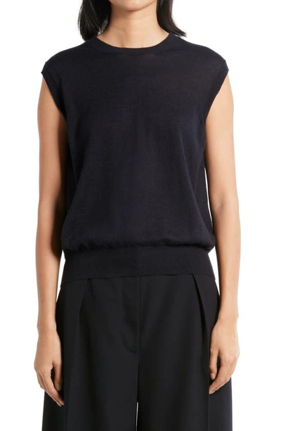 The Row Balham Spring Cashmere Sleeveless Sweater In Blue