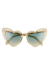 Saint Laurent Loulou Heart-shaped Acetate Sunglasses In Yellow