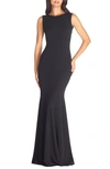 Dress The Population Leighton Sleeveless Mermaid Evening Gown In Black