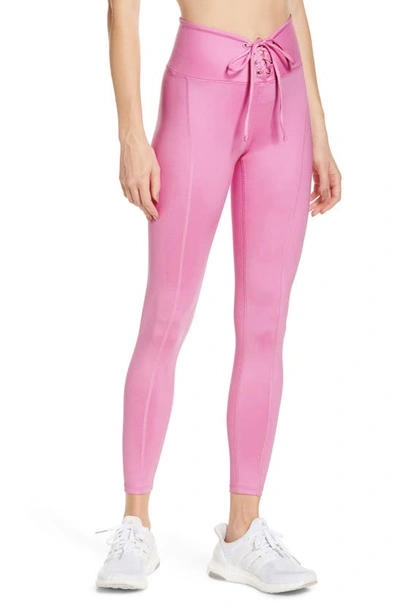 Year Of Ours Gloss Football Leggings In True Pink