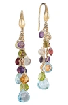 MARCO BICEGO PARADISE 18K YELLOW GOLD SEMIPRECIOUS STONES MULTISTRAND EARRINGS,OB1753-A MIX01T Y