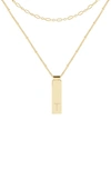 BROOK & YORK MAISIE SET OF 2 INITIAL LAYERING NECKLACES,STN1005G