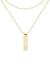 BROOK & YORK MAISIE SET OF 2 INITIAL LAYERING NECKLACES,STN1005G