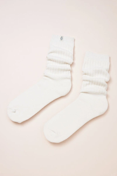 Ugg Slouchy Crew Socks In White