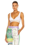 Versace Greca-border Stretch-cotton Jersey Bra In White