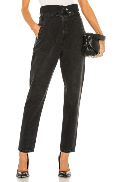 Re/done 80s Fold-over Straight-leg Jeans In Black