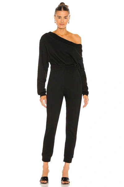 Rta Giovanni Terry Off-the-shoulder Jumpsuit In Black