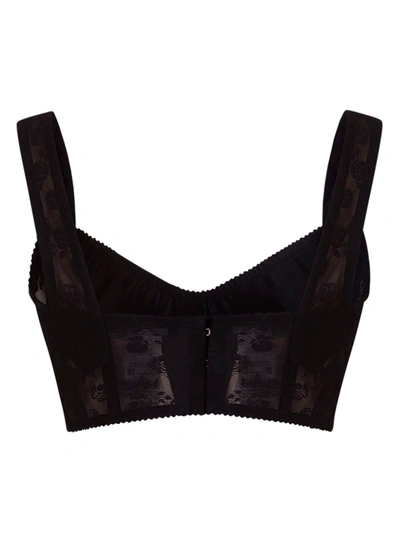 Dolce & Gabbana Lace And Satin Corset Top In Black