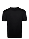 John Smedley 'lorca' Crewneck Short Sleeve Sea Island Cotton Knit T-shirt In Black