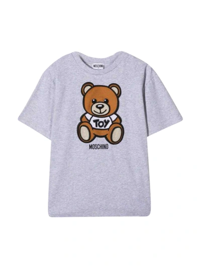 Moschino Kids' Toy Teddy Crew-neck T-shirt In Grigio