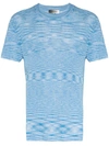 Isabel Marant Achille Space-dyed Stretch-knit T-shirt In Blue