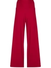 Norma Kamali Wide-leg Flared Trousers In Red