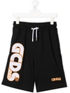 Gcds Logo Embroidered Shorts In Green