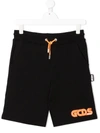 Gcds Teen Logo-print Track Shorts In Black