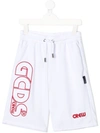 Gcds Logo-print Shorts In White