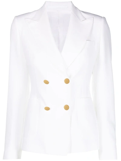 Tagliatore Peak-lapels Double-breasted Blazer In White