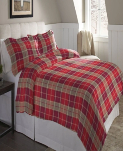 Pointehaven Piedmont Plaid Superior Weight Cotton Flannel Duvet Cover Set, Twin/twin Xl In Pidmnt Pla