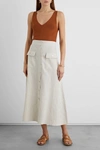 IRIS & INK MICHELLE LINEN MIDI SKIRT,3074457345625103965