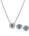 GIVENCHY STONE & CRYSTAL HALO PENDANT NECKLACE & STUD EARRINGS SET
