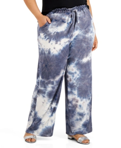 DEREK HEART TRENDY PLUS SIZE TIE-DYE PALAZZO PANTS 
