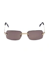 Cartier Core Range 58mm Rectangular Sunglasses In Gold