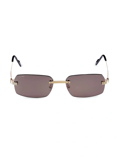 CARTIER MEN'S CORE RANGE 58MM RECTANGULAR SUNGLASSES,400013415986
