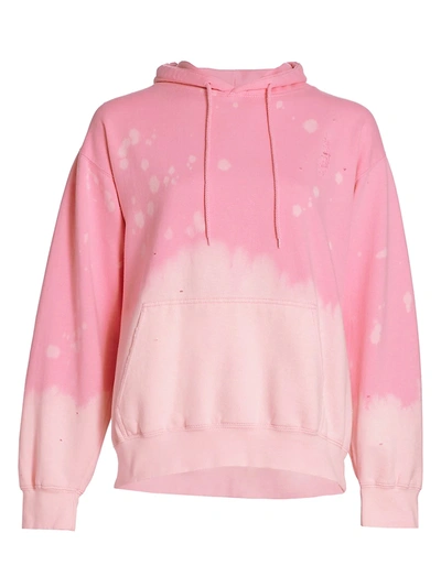 La Detresse The Bhh Acid Wash Hooded Sweatshirt In Pink