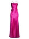 AIDAN MATTOX COWLNECK SATIN MERMAID GOWN,400013795857