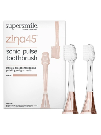 Supersmile Zina45 Sonic Pulse 2-piece Replacement Toothbrush Head Set