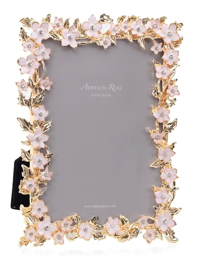 Addison Ross Gold Leaf & White Flower Picture Frame In Size 4 X 6