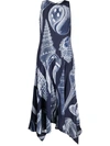 Stella Mccartney Anabelle Shell-print Silk Dress In Blue