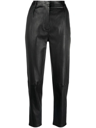 Inès & Maréchal Helios Leather Trousers In Black