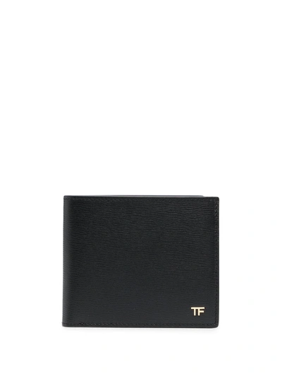 Tom Ford Bi-fold Leather Wallet In Black