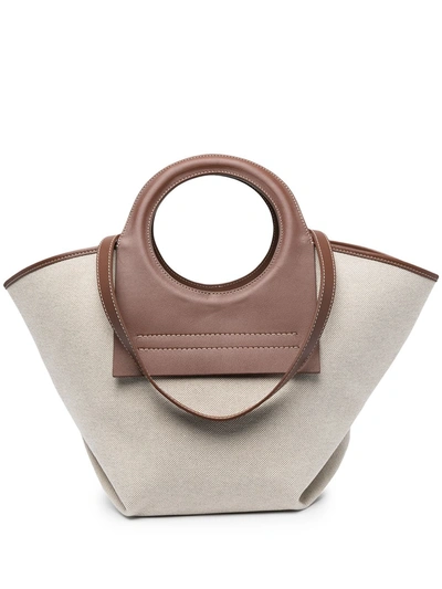 Hereu Open-top Canvas Tote In Neutrals