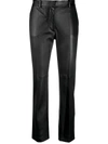 Joseph Mid-rise Leather Slim-fit Trousers In Black