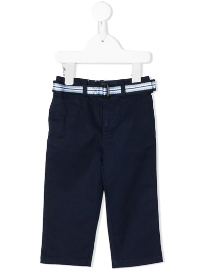 Ralph Lauren Babies' Mid-rise Straight-leg Trousers In 蓝色