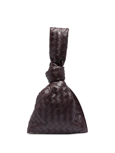 Bottega Veneta Mini Leather Bv Twist Drop Bag In Purple