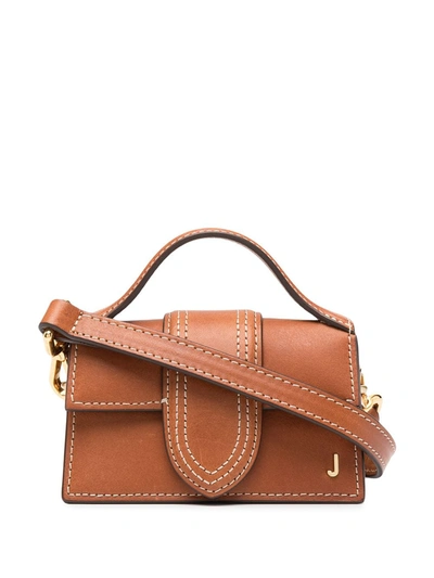 Jacquemus Mini Le Bambino Tote Bag In Saddle Brown